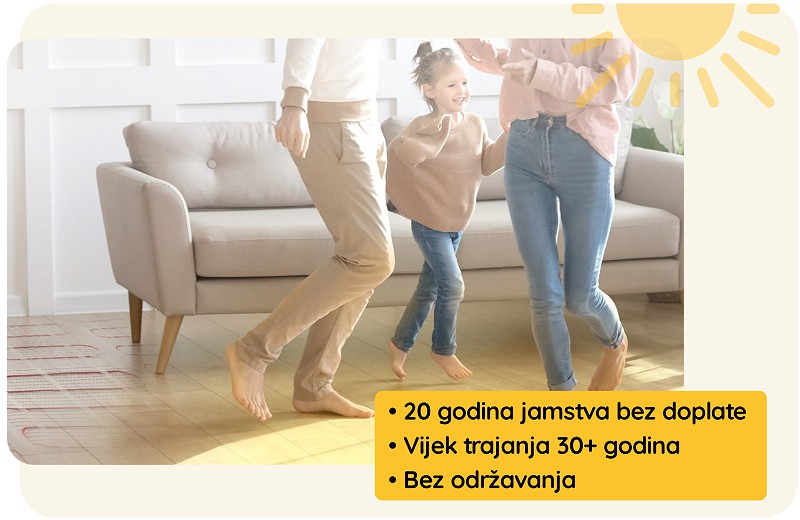elektricno podno grijanje 20 godina garancije